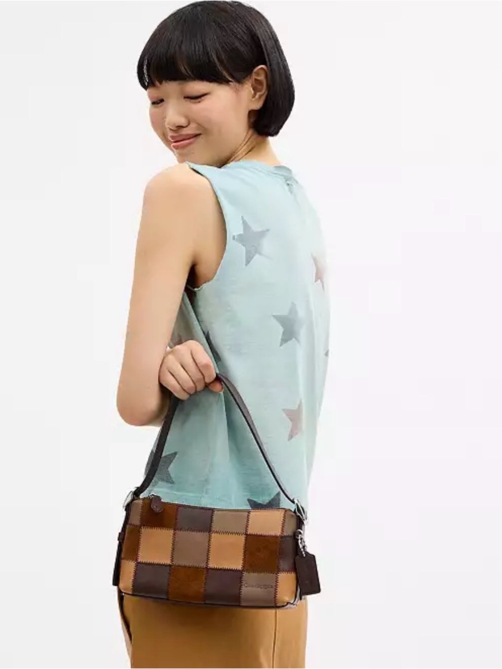 🤎Coach NWT Coachtopia Alter Ego Small Slouchy Shoulder Bag in Patchwork Leather - Picture 3 of 12